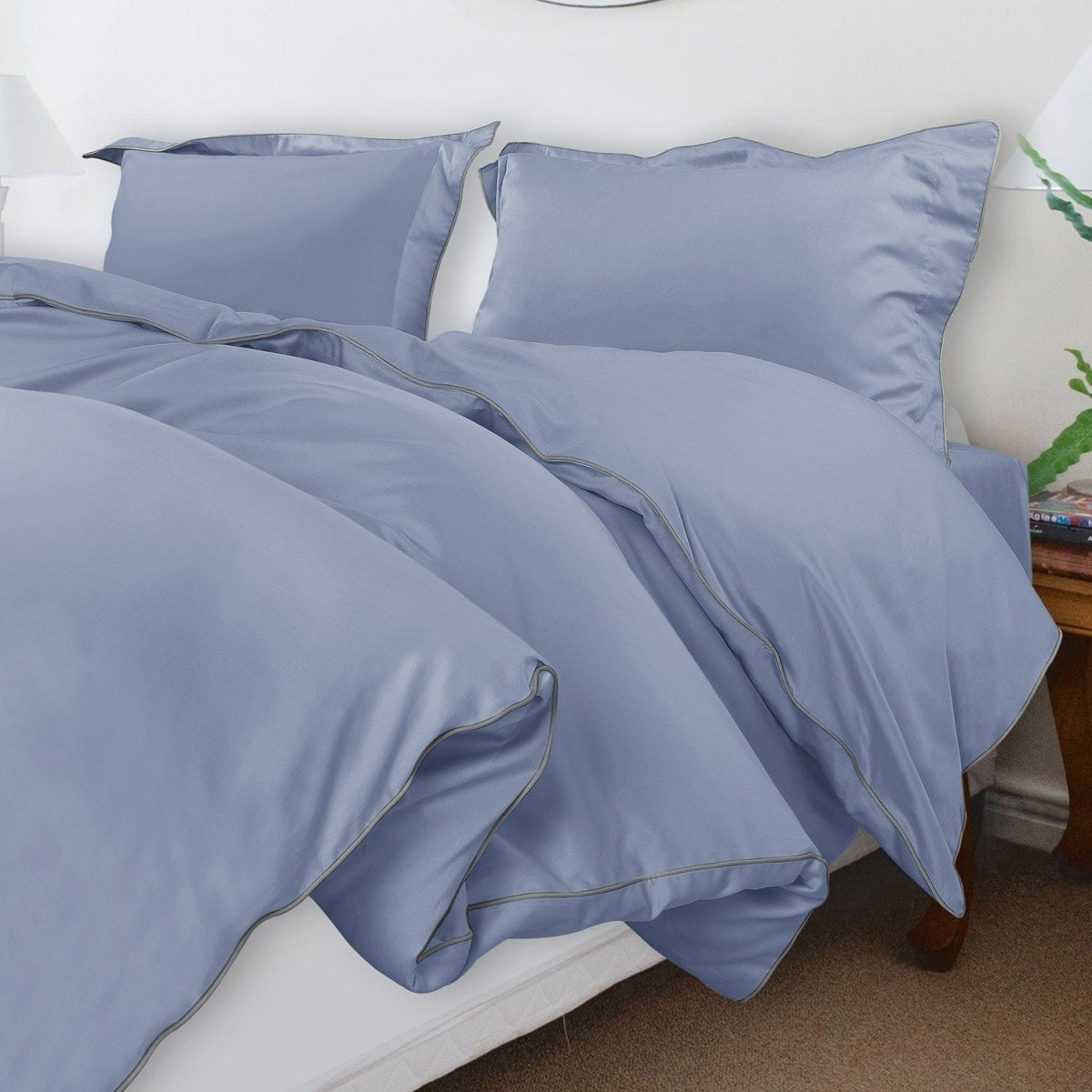 Velurest Bettwäsche-Set 500TC | Luxuriöse Baumwolle | Edler Bettbezug mit Kissenhüllen | Hotelqualität für erholsamen Schlaf