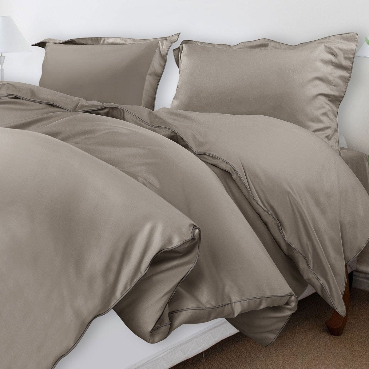 Velurest Bettwäsche-Set 500TC | Luxuriöse Baumwolle | Edler Bettbezug mit Kissenhüllen | Hotelqualität für erholsamen Schlaf