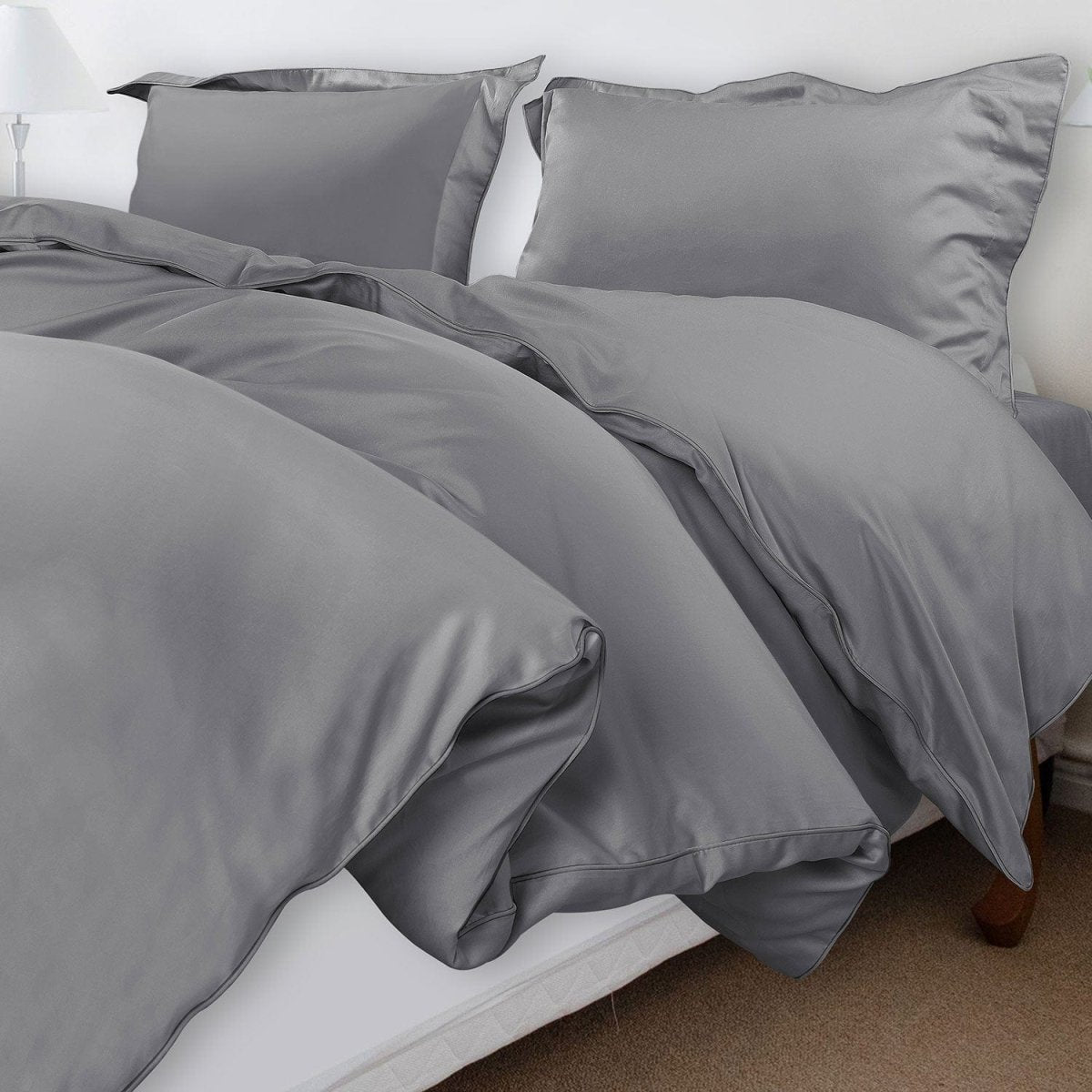 Velurest Bettwäsche-Set 500TC | Luxuriöse Baumwolle | Edler Bettbezug mit Kissenhüllen | Hotelqualität für erholsamen Schlaf