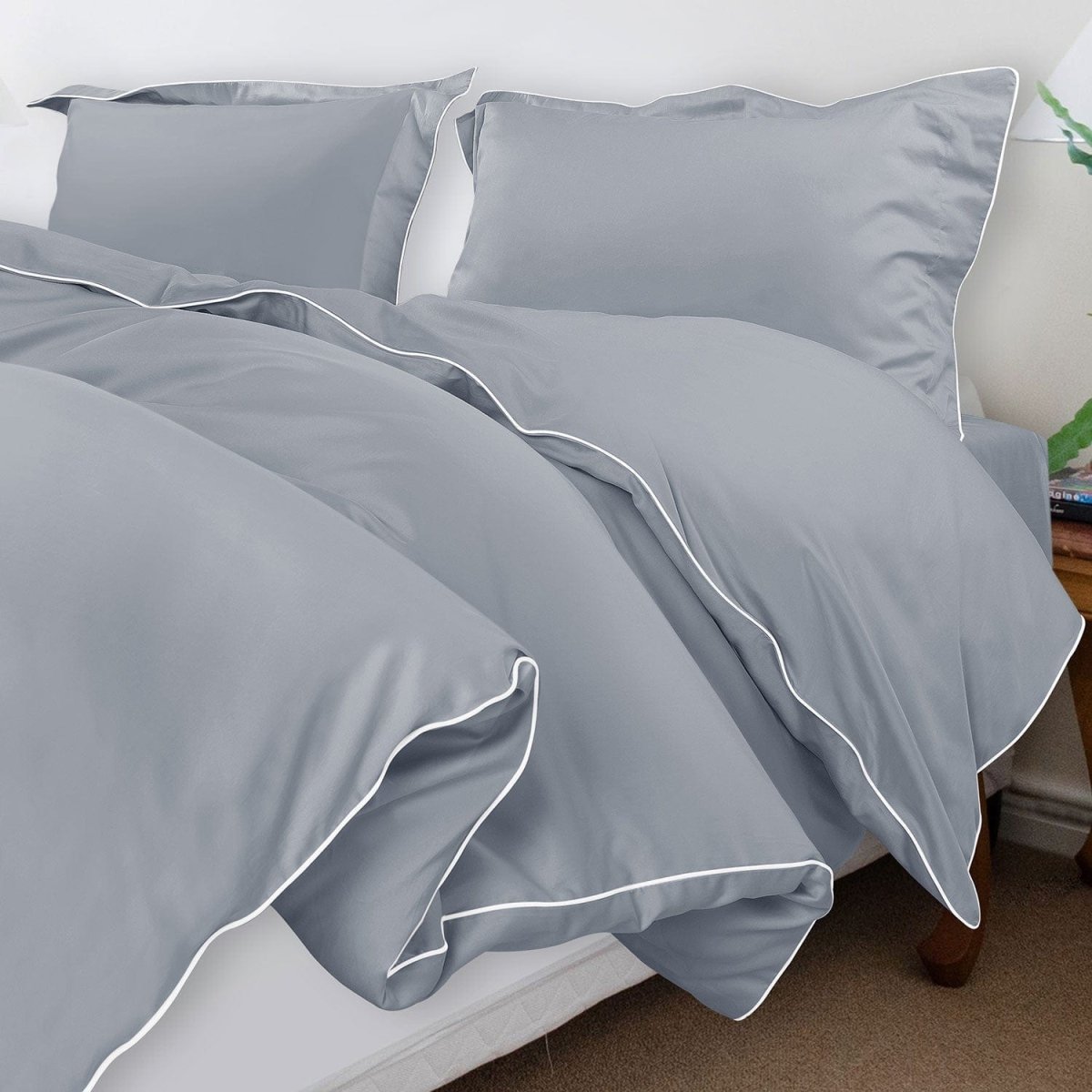 Velurest Bettwäsche-Set 500TC | Luxuriöse Baumwolle | Edler Bettbezug mit Kissenhüllen | Hotelqualität für erholsamen Schlaf
