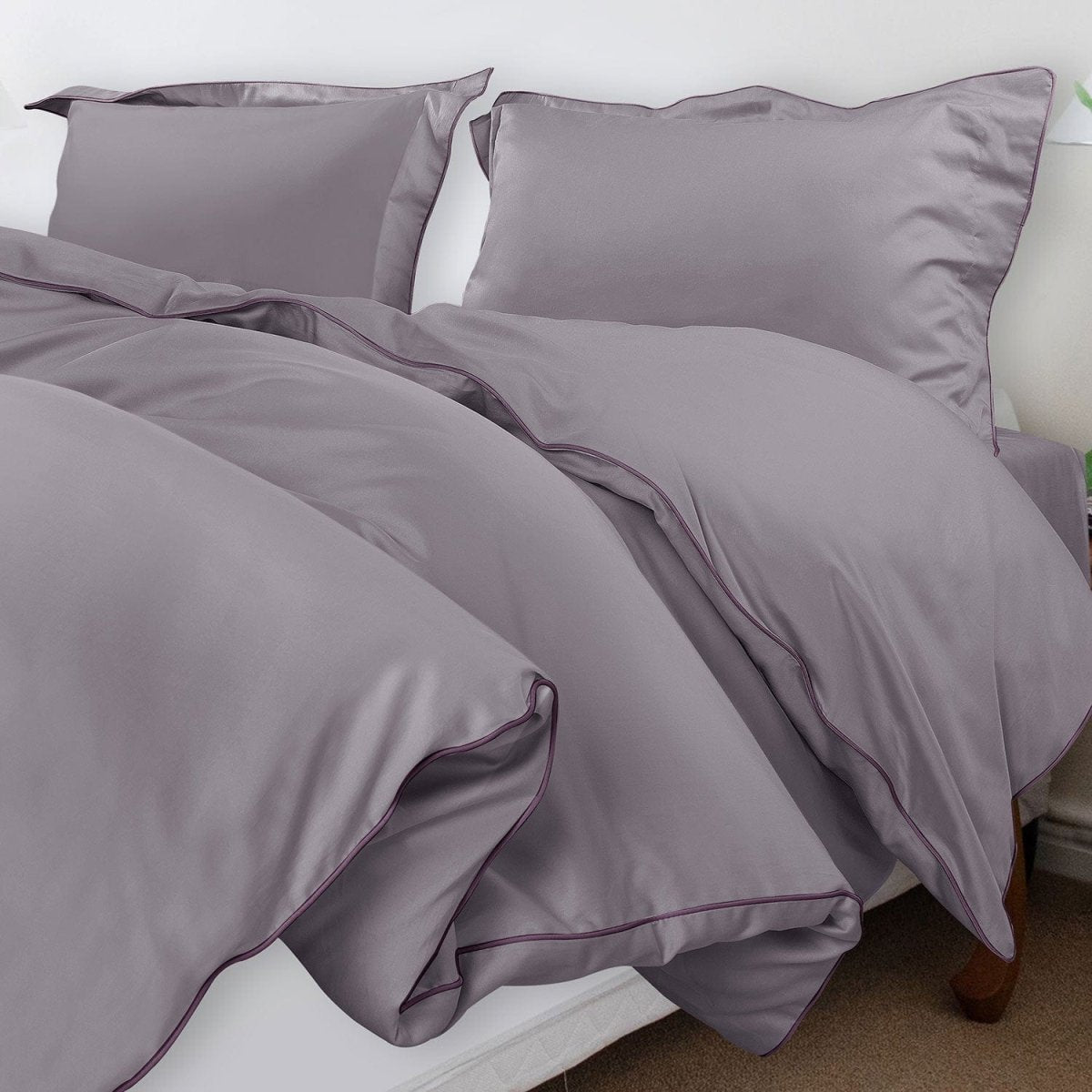Velurest Bettwäsche-Set 500TC | Luxuriöse Baumwolle | Edler Bettbezug mit Kissenhüllen | Hotelqualität für erholsamen Schlaf