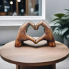 LoveSculpt Madera – Figura decorativa artesanal de madera para un hogar lleno de amor