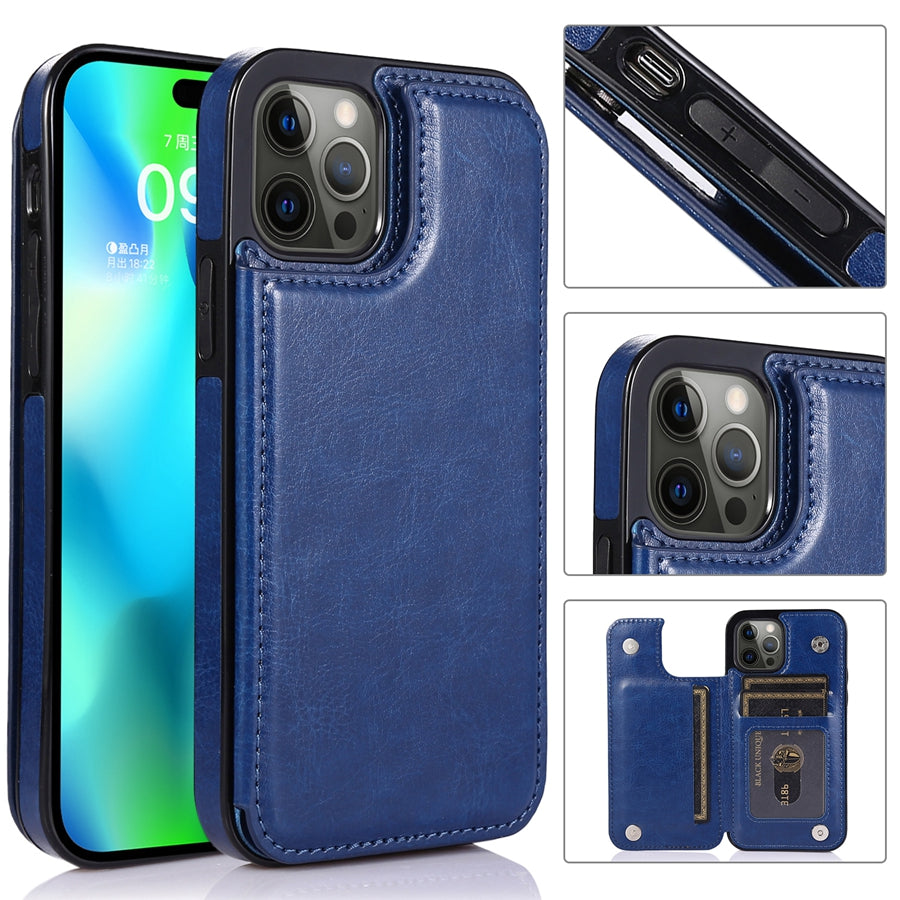 PORTAFOGLIO IN PELLE – Elegante custodia per smartphone con scomparti per carte