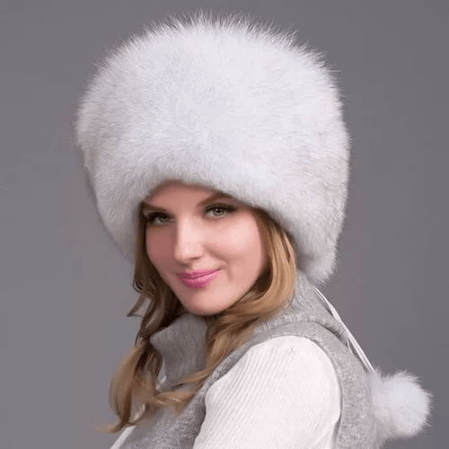 Gorro de invierno FurLuxe de piel natural de zorro | Gorro grueso de piel con orejeras para un look elegante en clima frío