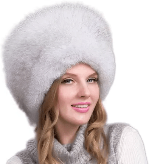 Gorro de invierno FurLuxe de piel natural de zorro | Gorro grueso de piel con orejeras para un look elegante en clima frío
