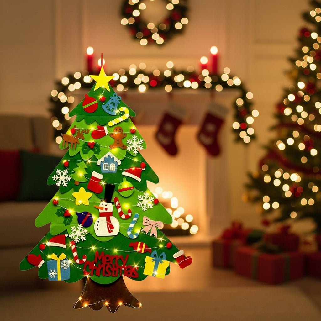 MAGICFELT SPRUCE - Künstlicher Weihnachtsbaum Mit LED-Lichtern & Filzschmuck 1