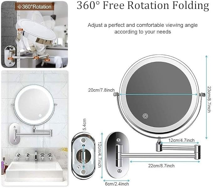 MAGNIFILUX – LED Magnifying Mirror with Adjustable Lighting and Rechargeable Battery 6