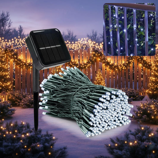 MERRYGLOW - Solar Lichterkette Outdoor mit 300 LEDs, 8 Modi & IP65 Wetterfest 0