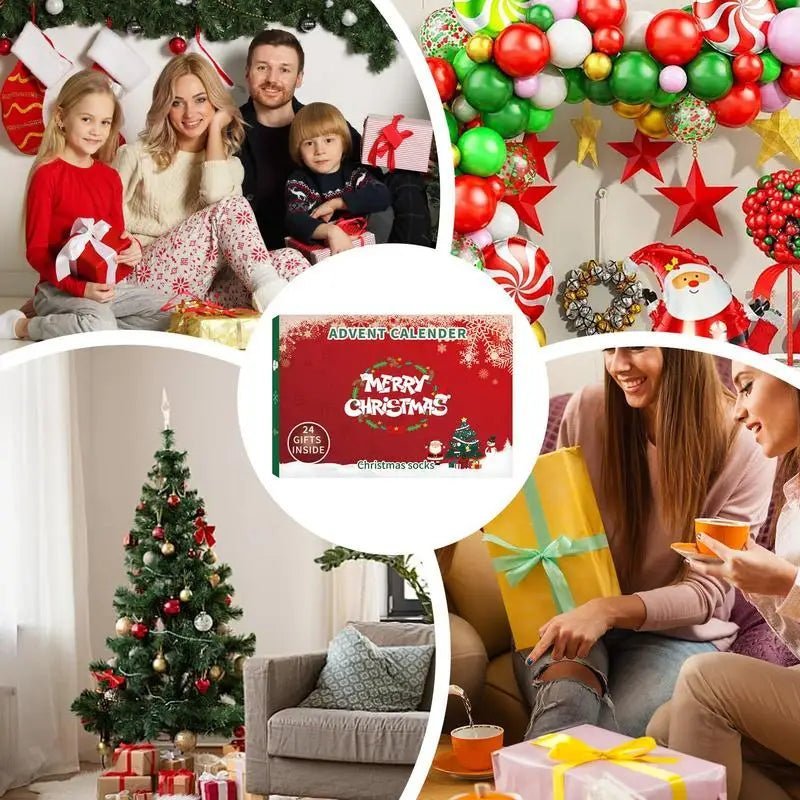 MERRYTOES 2025 – 24-tägiger Adventskalender mit Weihnachtssocken für Erwachsene 5