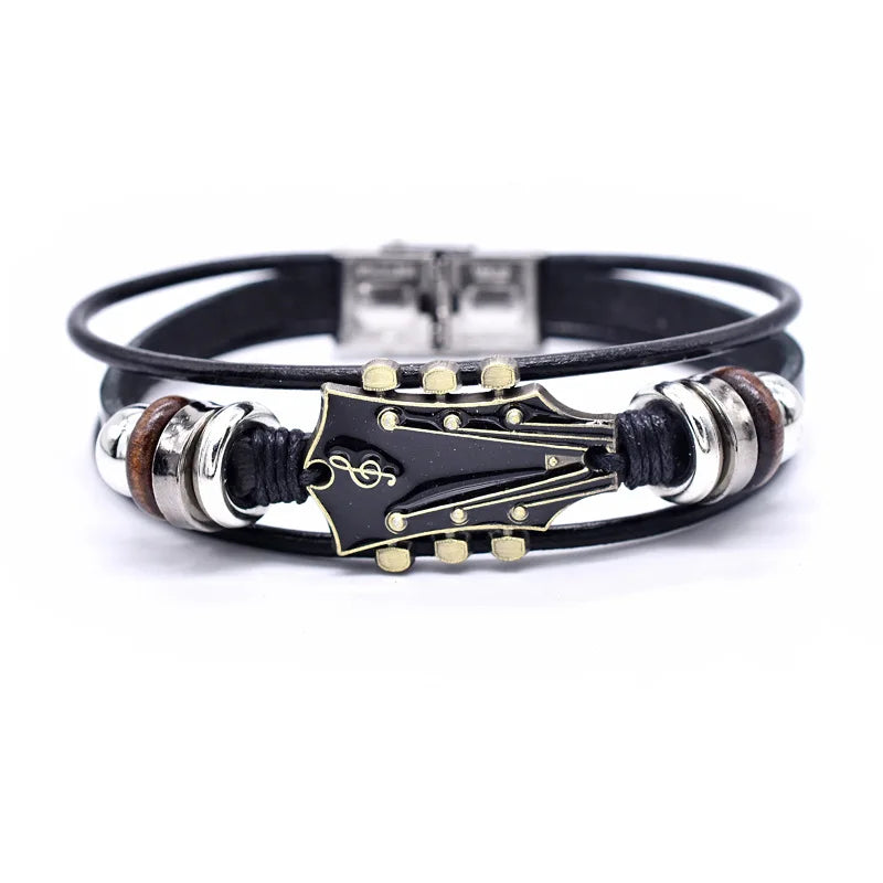 MUSIKSTRUM – Leather Bracelet with Guitar-Inspired Design 8