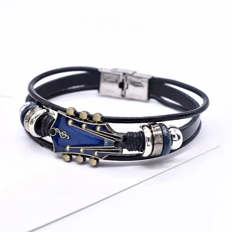 MUSIKSTRUM – Leather Bracelet with Guitar-Inspired Design 9