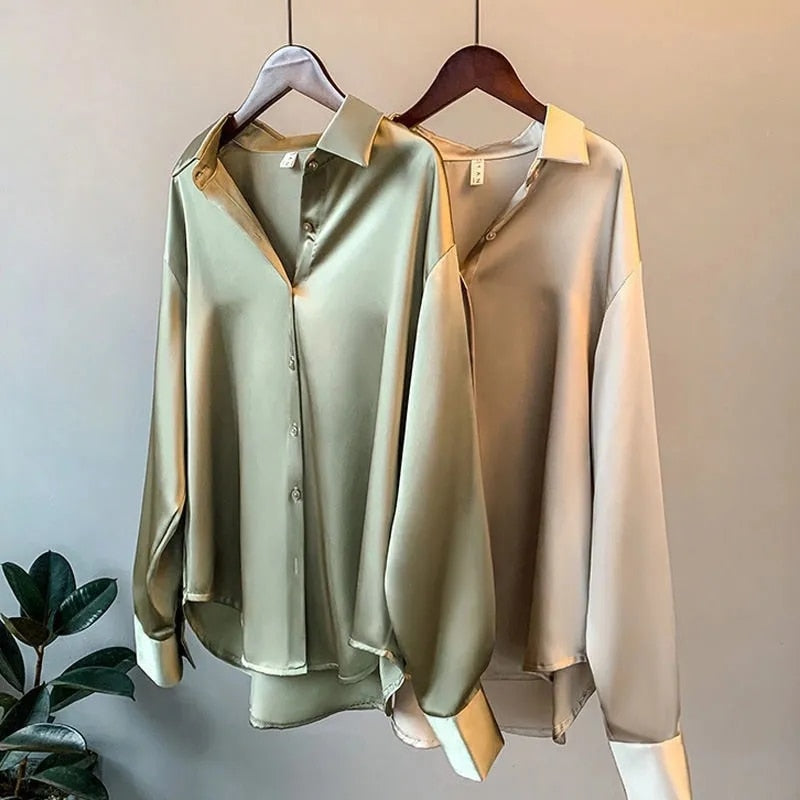 MYRA SILK – Elegante blusa de seda para mujer – Lujosa y versátil para oficina y eventos