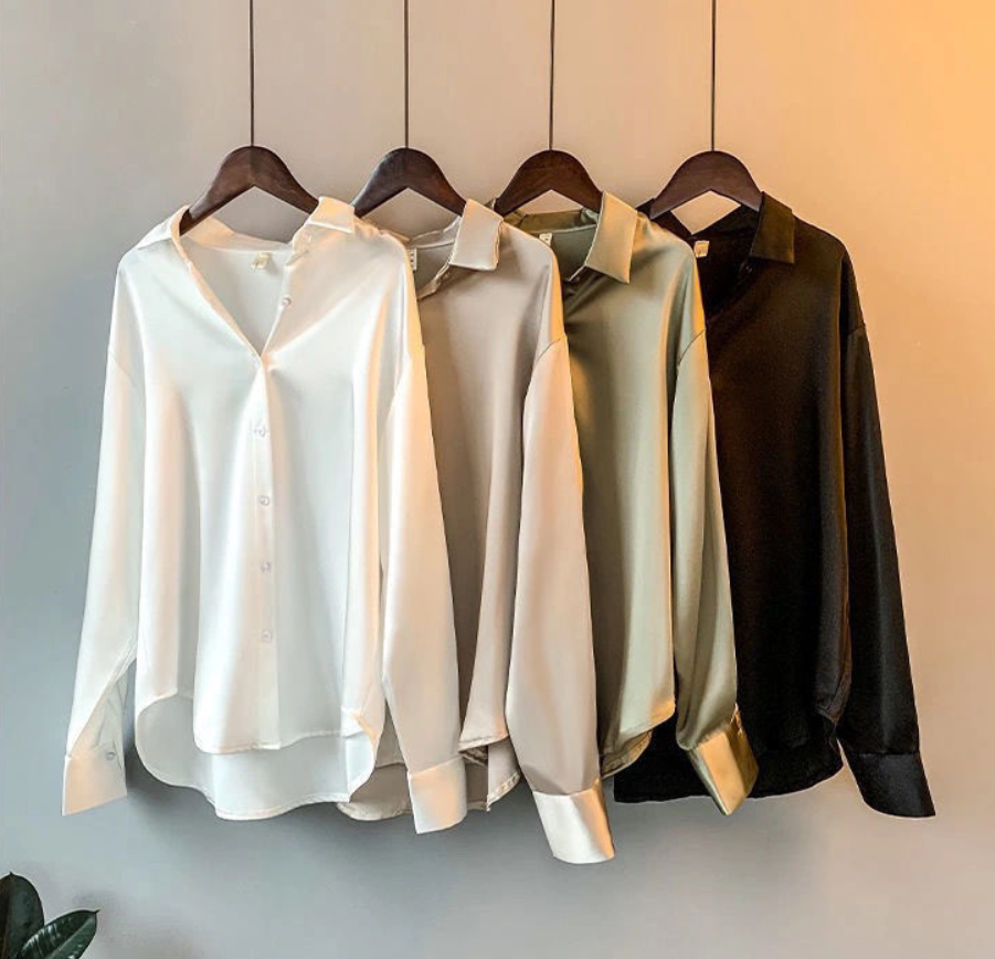 MYRA SILK – Elegante blusa de seda para mujer – Lujosa y versátil para oficina y eventos
