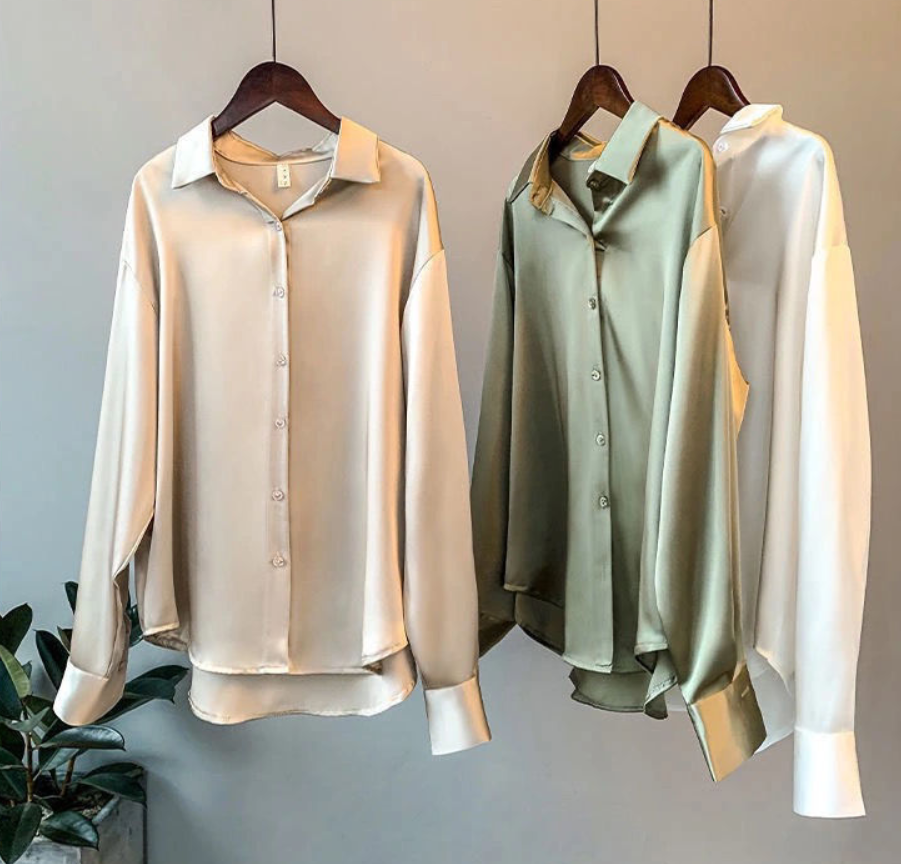 MYRA SILK – Elegante blusa de seda para mujer – Lujosa y versátil para oficina y eventos