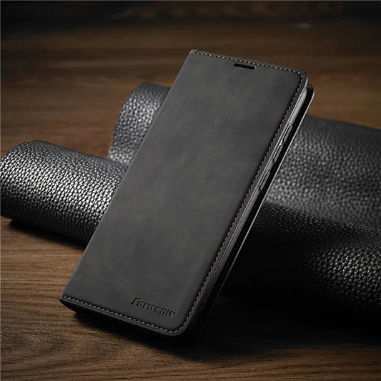 MAGNETCASE – Custodia in pelle magnetica per iPhone con protezione dagli urti