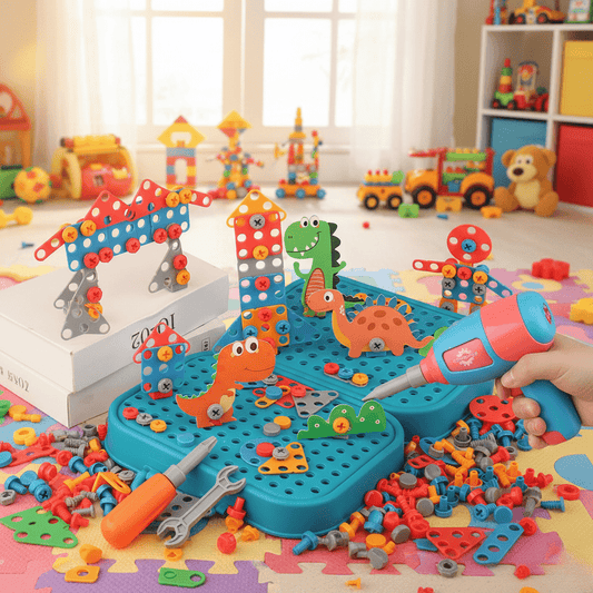 InnoCraft ToolPlay Set – Kreatives Konstruktionsspielzeug mit Bohrer & Werkzeugen für Kinder