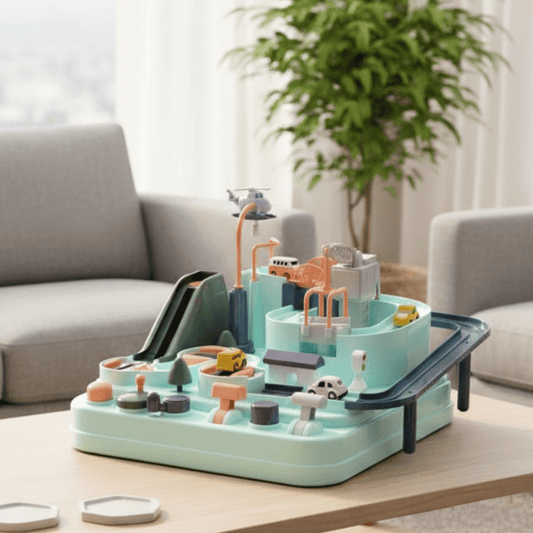 CityAdventure – Interaktive Stadt-Spielwelt mit 4 Autos & Hubschrauber für Kinder ab 3 Jahren