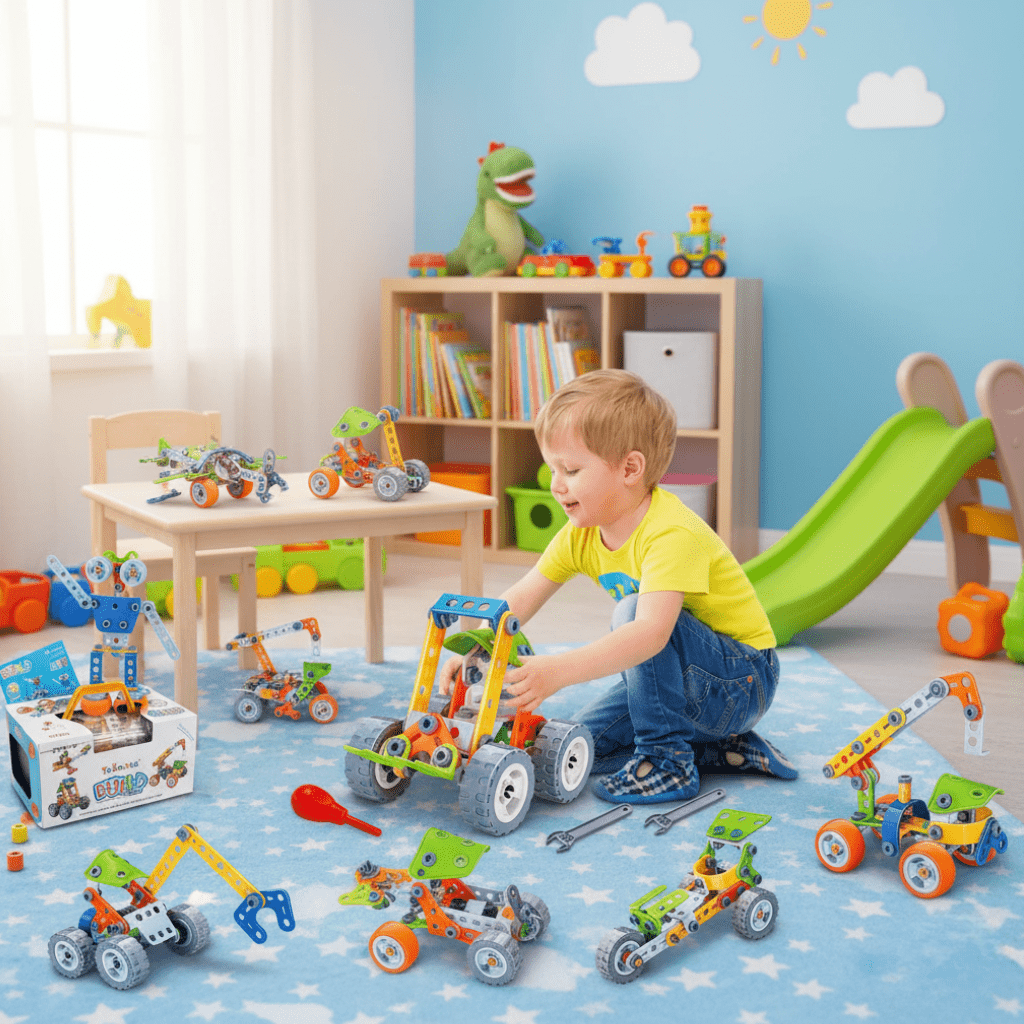 CREATIVE CONSTRUCTION SET – Konstruktionsspielzeug für Fantasie, Motorik & logisches Denken