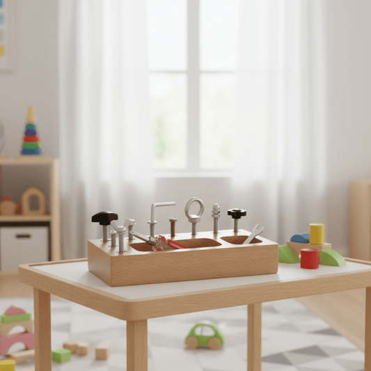 SkillCraft Busy Board – Montessori Lernbrett mit echtem Werkzeug für Kinder ab 3 Jahren