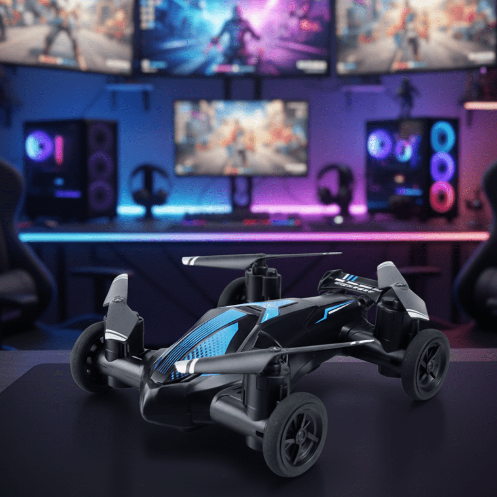 SkyRacer – 2-in-1 Ferngesteuertes Auto & Drohne für Flug- und Fahrspaß