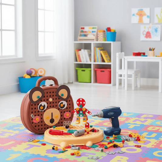 Mini Builder Tool Kit – 203-teiliges Konstruktionsspielzeug mit Mini-Bohrmaschine für Kinder ab 6 Jahren