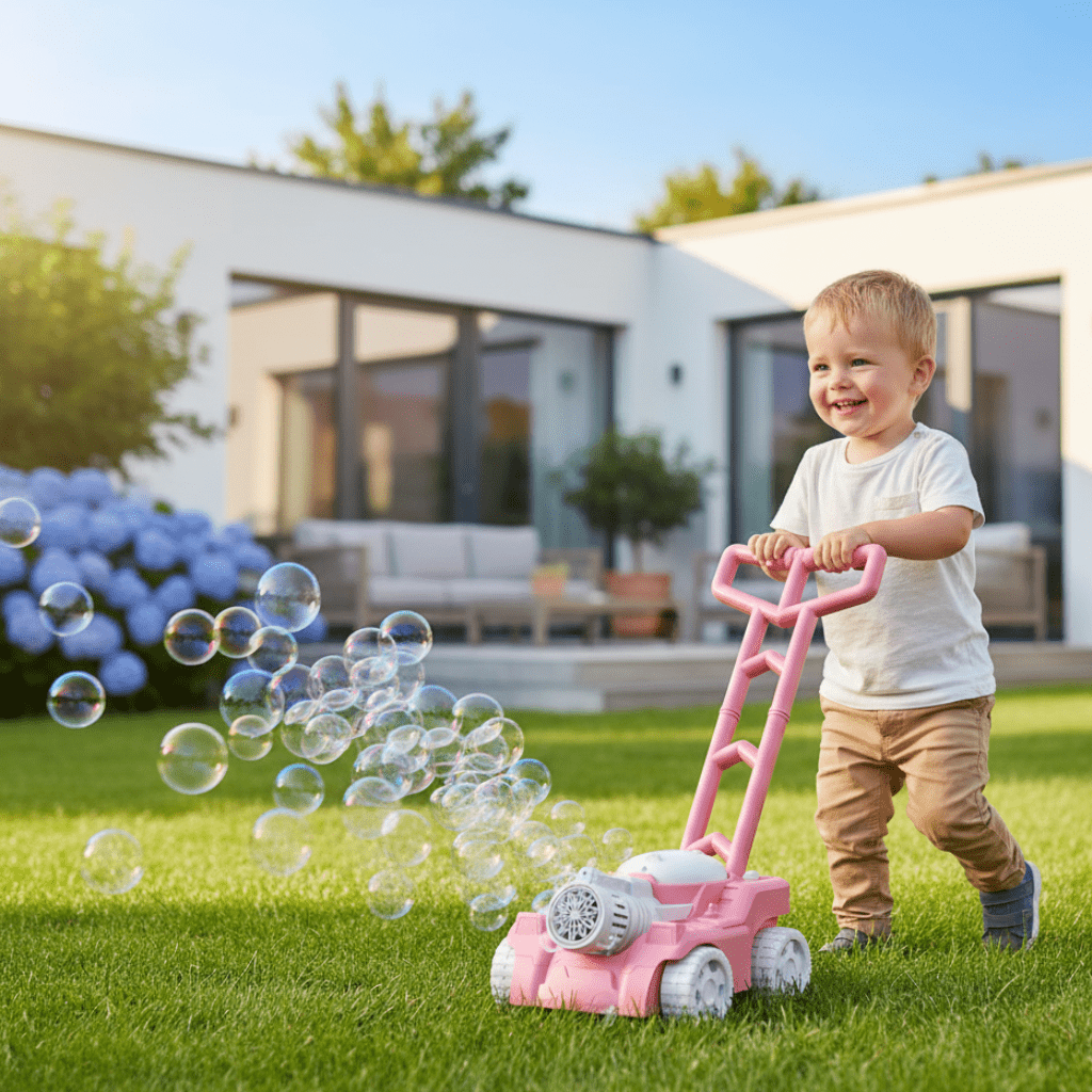 BubbleMow Fun – Seifenblasen-Rasenmäher für Kinder mit Bewegungs- und Spielspaß