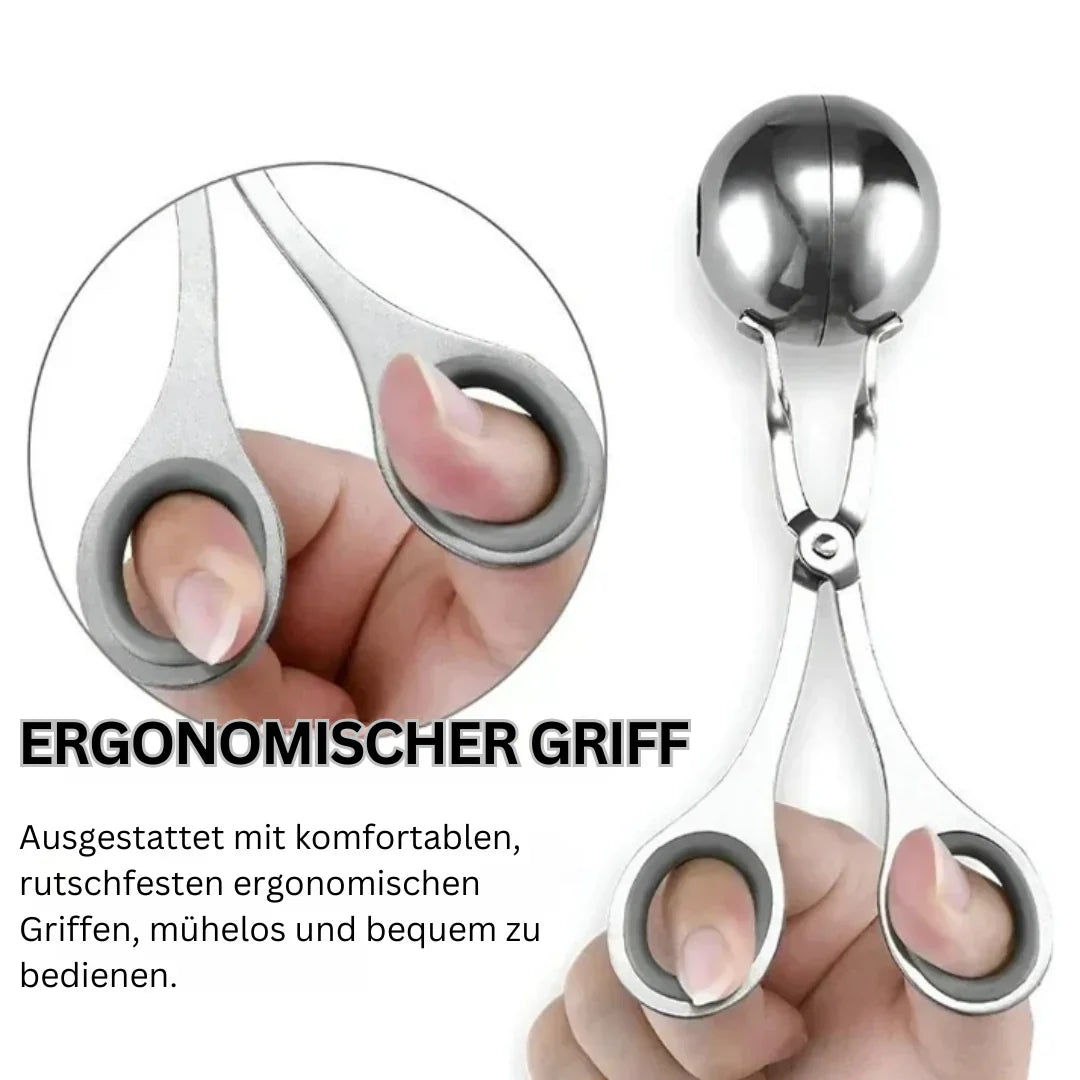 Edelstahl-Fleischballformer – Fleischbällchen Zange für perfekte Hackbällchen