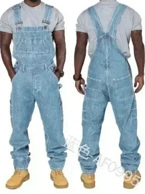 URBANOVER – Herren Jeans Overall mit Splice-Details für lässigen Style