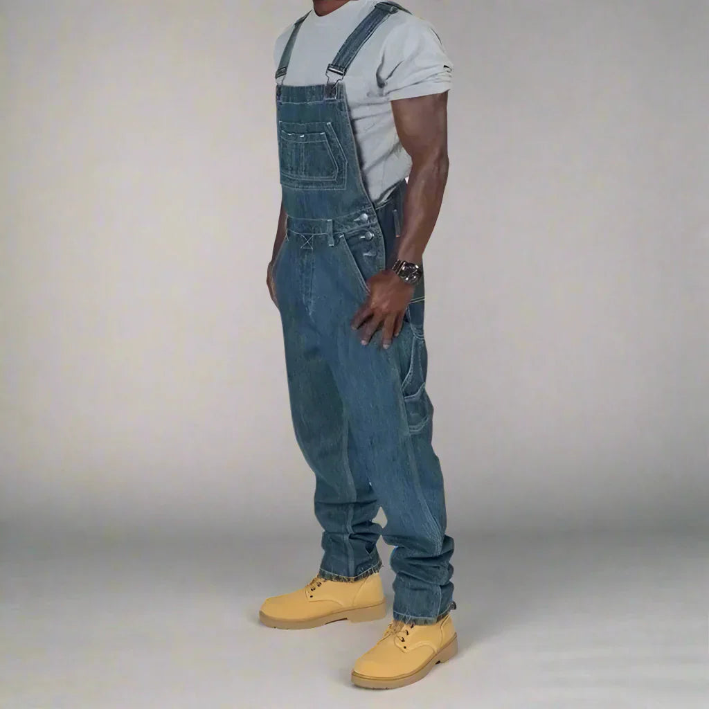 URBANOVER – Herren Jeans Overall mit Splice-Details für lässigen Style