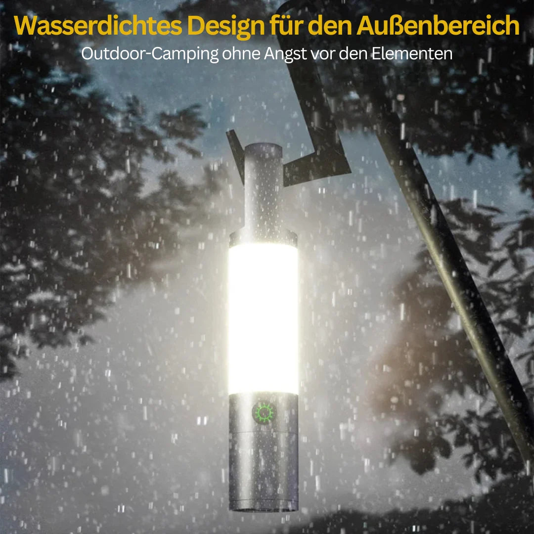 LED-Taschenlampe mit Mehrfarbfiltern – Wiederaufladbare USB-C Lampe mit Camping- & Notlicht-Funktion