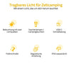 LED-Taschenlampe mit Mehrfarbfiltern – Wiederaufladbare USB-C Lampe mit Camping- & Notlicht-Funktion