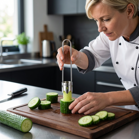 Edelstahl Obstentkerner – Multifunktionales Werkzeug zum einfachen Entfernen von Kernen bei Obst & Gemüse