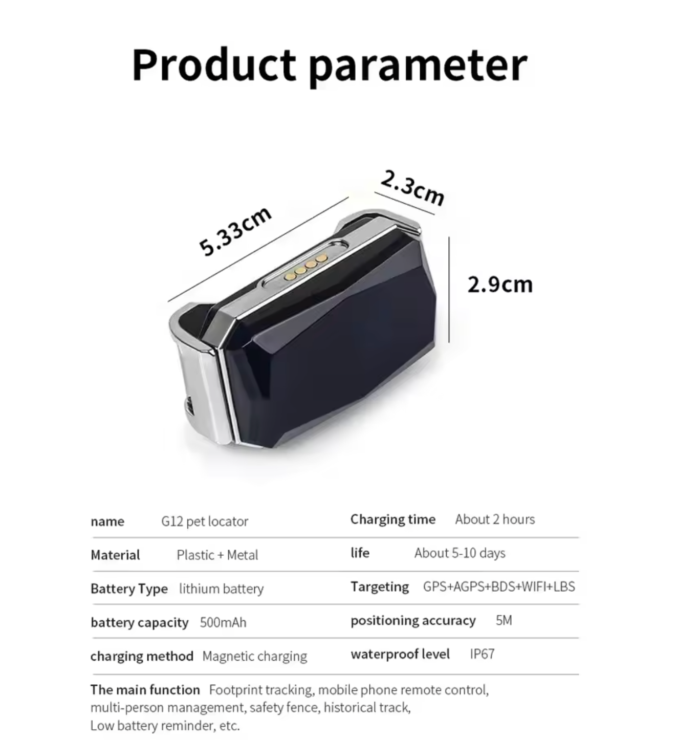 Mini rastreador GPS G12 – localización en tiempo real para vehículos, niños y mascotas