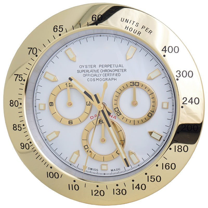 LUMITIME – Orologio da parete moderno e silenzioso con cornice in acciaio inox e lancette luminose (33 cm)
