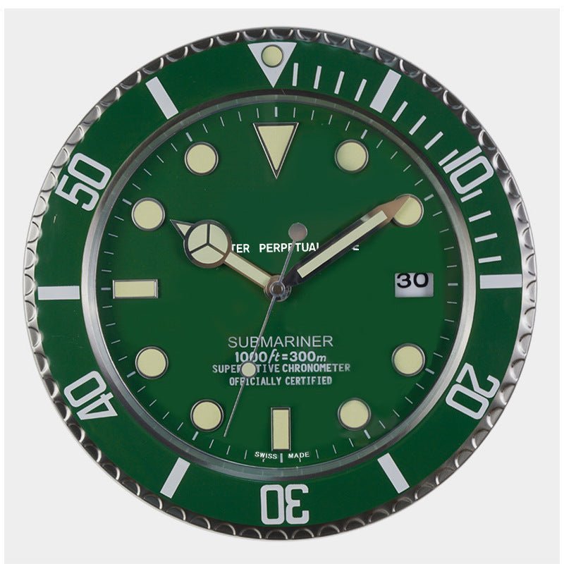 LUMITIME – Orologio da parete moderno e silenzioso con cornice in acciaio inox e lancette luminose (33 cm)