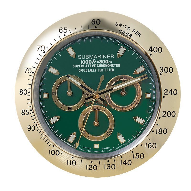 LUMITIME – Orologio da parete moderno e silenzioso con cornice in acciaio inox e lancette luminose (33 cm)