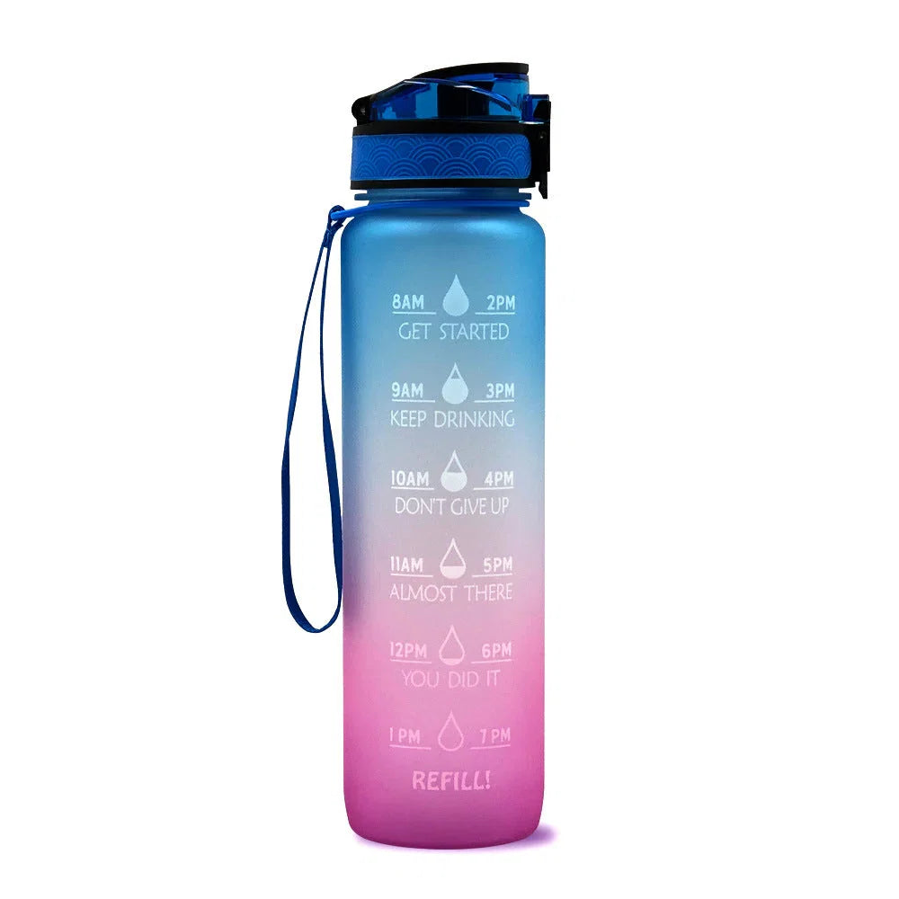 Motivations-Wasserflasche mit Zeitangaben