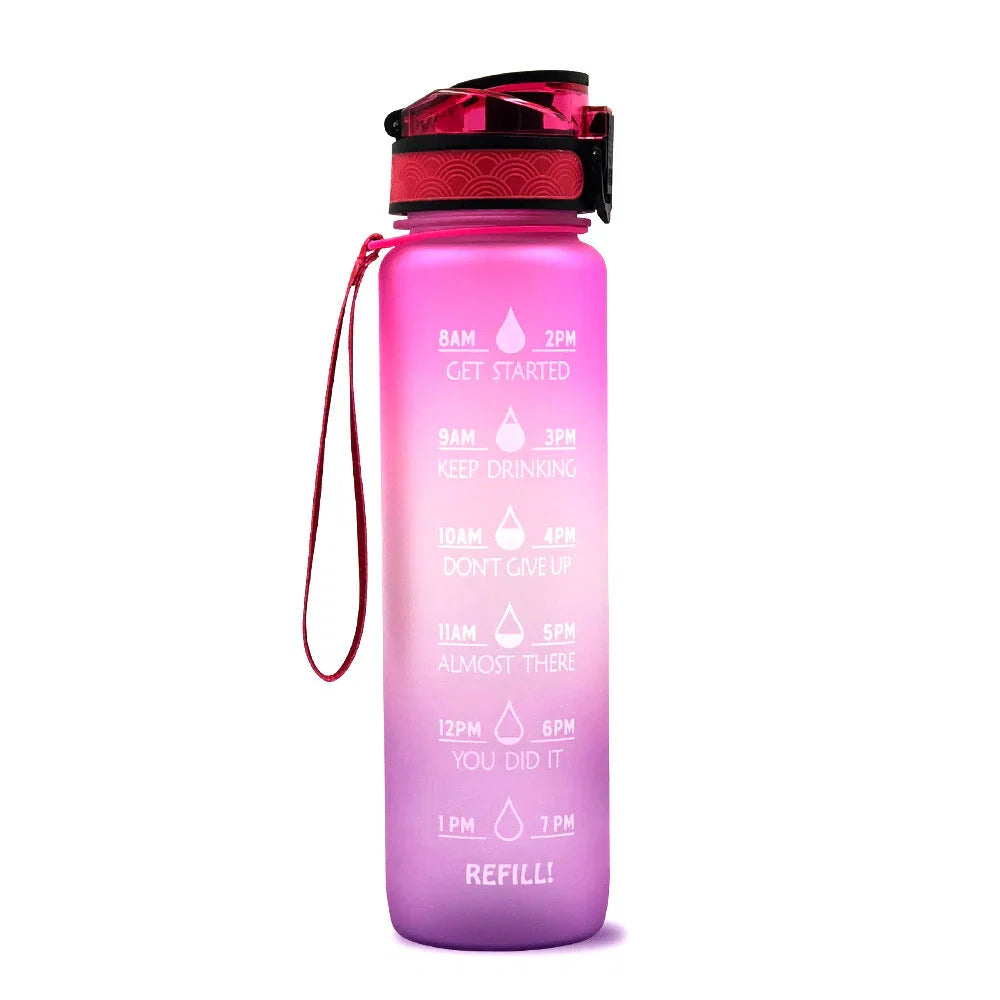 Motivations-Wasserflasche mit Zeitangaben