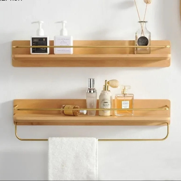 NATURAELLO – Bambus-Wandgarderobe mit Ablage & stabilen Haken 3