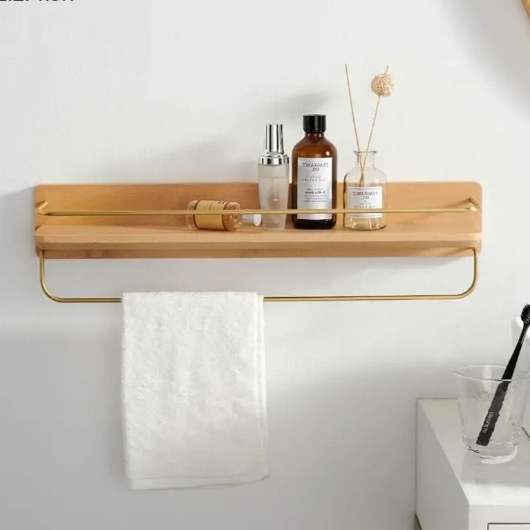 NATURAELLO – Bambus-Wandgarderobe mit Ablage & stabilen Haken 4