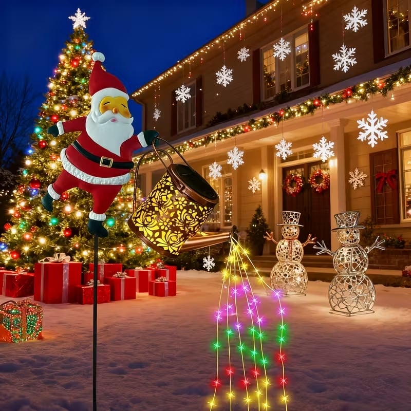 NOELFLOW – Solarlaterne in Form einer Weihnachtsmann-Gießkanne für eine warme Weihnachtsstimmung im Garten 2