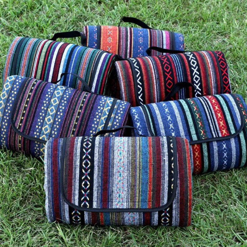 MANTA DE EXTERIOR – Manta de picnic impermeable con diseño étnico para camping y excursiones