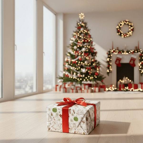 Nachhaltiges Geschenkpapier Set - Recycelbares Geschenkpapier Rolle mit Satinband für Weihnachten und besondere Anlässe 2