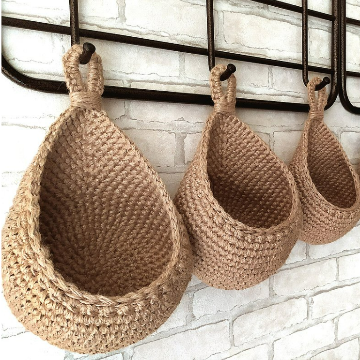 Nestoria – Panier suspendu en jute pour rangement dans la cuisine