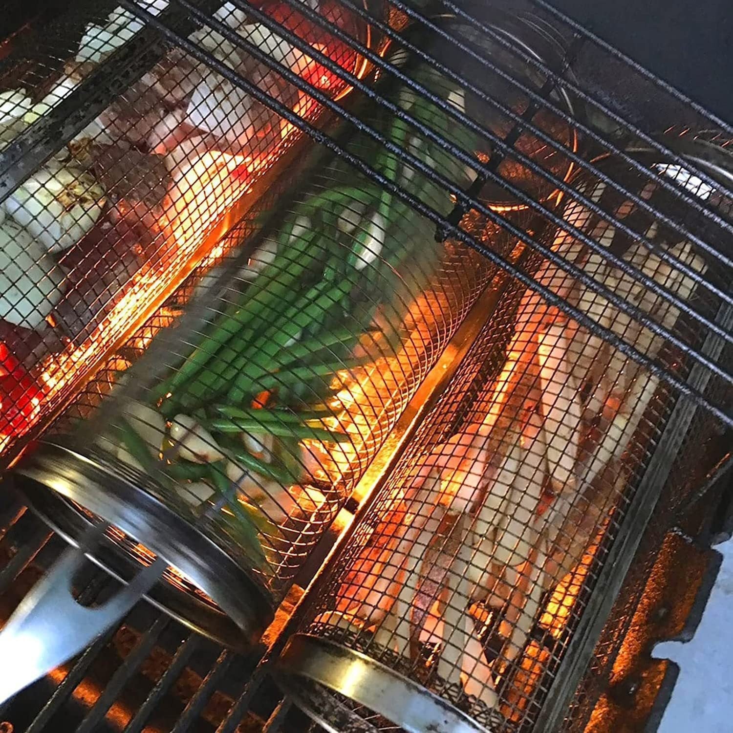 Praktische Grill Körbe aus Metall 1x