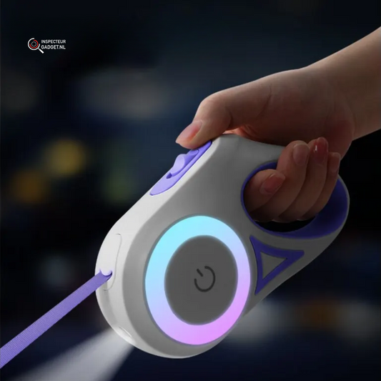 AutoLeash Glow – Guinzaglio automatico per cani con luce LED per passeggiate di giorno e di notte