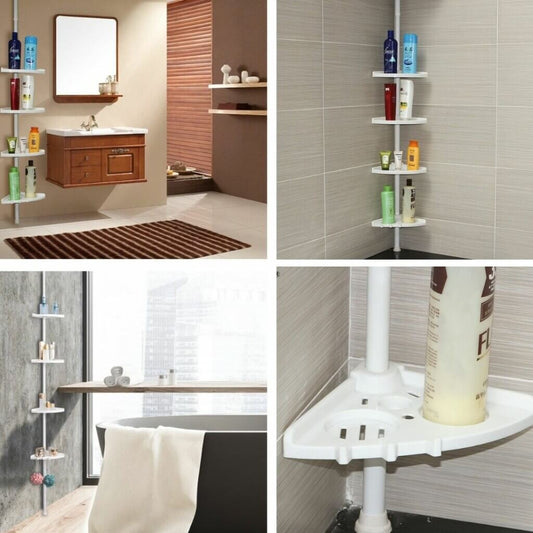 Organiva Premium Duschregal | Ausziehbares Badezimmerregal mit wasserfestem Design