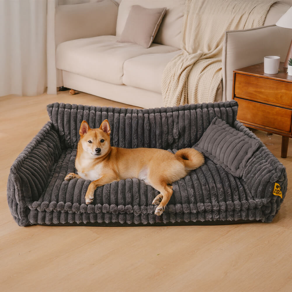 Snoozy Dream Orthopedisch Hondenbed – Gewrichtsvriendelijk Hondenkussen met Hoofdkussen & Zachte Bekleding