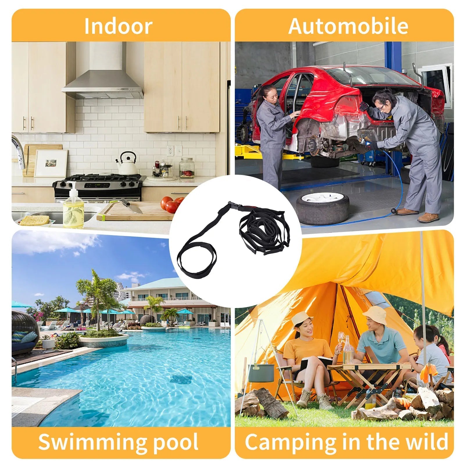 Cordón para exteriores – Cuerda colgante ajustable para camping y senderismo