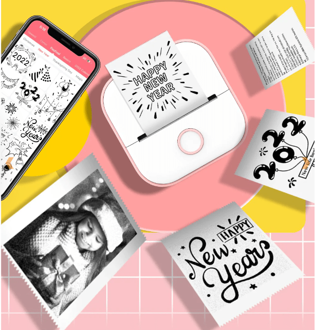 PrintAura Mini-Taschendrucker | Impresora térmica portátil sin tinta para fotos, notas y documentos